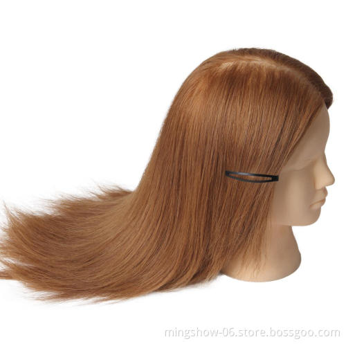 100% human hair wig head mannequin, gold realistic mannequin head